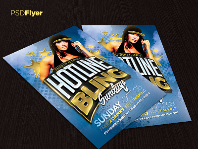 Hotline Bling Party Flyer artist artist flyer bash bday birthday bling flyer invitation night club party flyer poster psd template