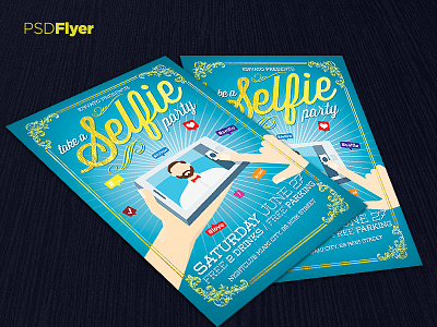 Selfie Party Flyer birthday bash birthday party camera flyer invitation night clubbday party flyer poster psd template
