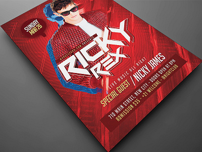 Artist Electro Flyer Template 3d 3d effect artist bash concert flyer invitation night club party flyer poster psd template