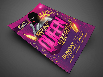 Trap Queen Party Flyer artist flyer bday birthday concert dance dj flyer invitation night club party flyer poster psd template