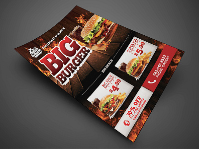 Big Burger Food Flyer bullets burger chicken delicious flyer menu poster psd template