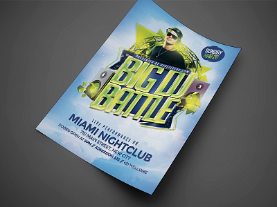 Dj Battle Flyer bash concert.bday dj flyer invitation night club party flyer poster psd template