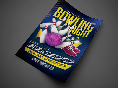 Bowling Party Flyer Template bowl bowl flyer bowling flyer invitation night club party flyer poster psd template