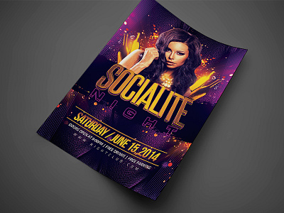Socialite Night Flyer Template artist bash concert.bday deluxe fashion flyer invitation night club party flyer poster psd template