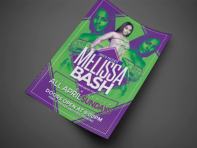 Multi Event Flyer Green artist bash concert.bday flyer invitation night club party flyer poster psd template