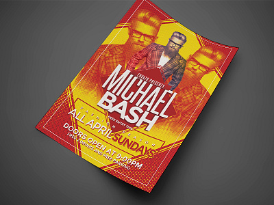 Multi Event Flyer Yellow artist bash concert.bday flyer invitation night club party flyer poster psd template