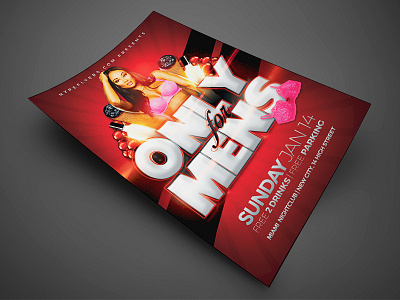 Only For Mensflyer 4x6 booty dancers diamond exclusive flyer gentleman girls invitation night club party flyer poster psd template