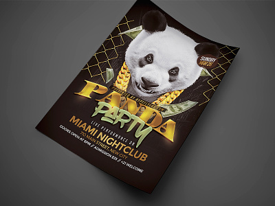 Panda Party Flyer Template artist bash flyer invitation night club party flyer poster psd template trap underground urban