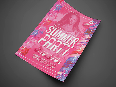 Summer Party Flyer Template 1 beach drinks exotic fashion fashion event flyer invitation night club party flyer poster psd template
