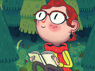 Hello Dribbble! book bookmark illustration reading