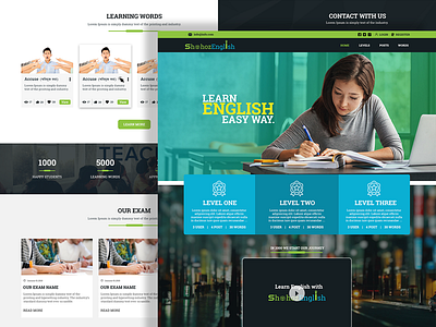 English Learning Website Landing Page design ui ux web website