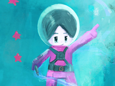 Space boy illustration photoshop