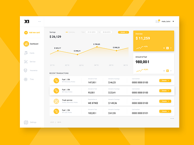 Dashboard - software for managing the discount system. bright chart dash dashboard dashboard app dashboard template dashboard ui design discount finances financial dashboard grey insurance minimalistic money app savings template ui ux yellow