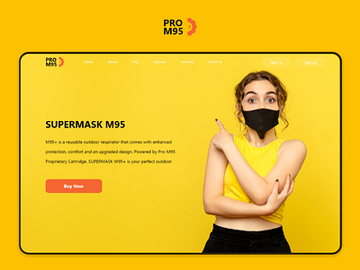 PRO MASK M95 app branding corona covid19 design mask online shopping online store safety ui ux web