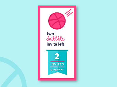 Dribbble Invites Giveaway colorful design dribbble flat giveaway icon illustration invitation invite invites ui ux