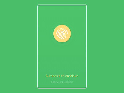 Touch ID concept app bank circle finger green id touch ui ux yellow