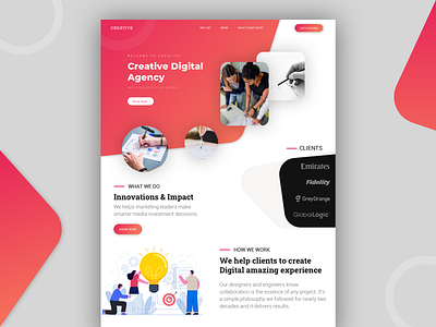 Design Agency Concept creative design agency landingpage ui ux