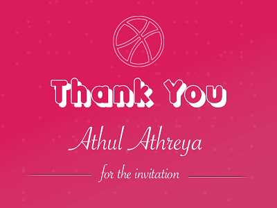 Thank you card for #dribbble invitation thankyou