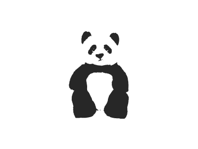 Panda.Pee flat icon illustrator logo panda vector