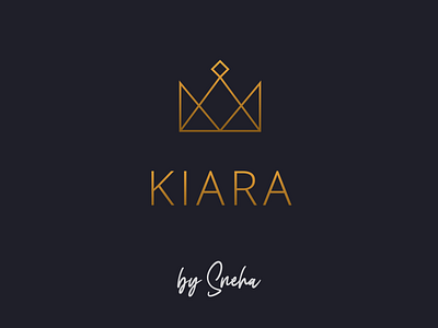 Kiara, jewelry logo 2022 branding crown design diamond flat gold illustration jewelry logo vector