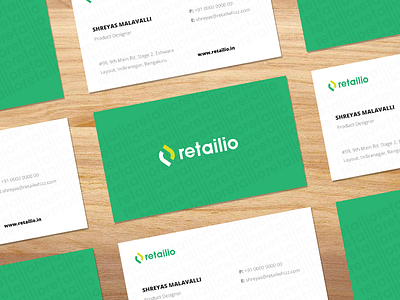 Business cards branding business cards flat green logo retailio visiting cards