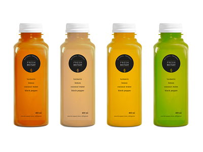 Pressed Juice Bottles bottles branding fresh juice logo natural nectary organic pressed