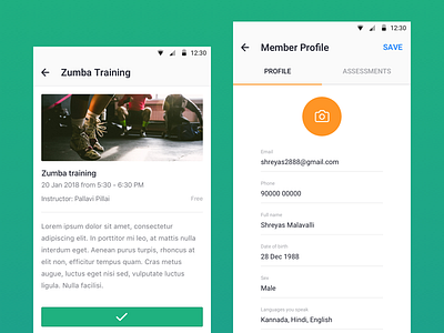Traqade Android - User App android app design flat material profile traqade user