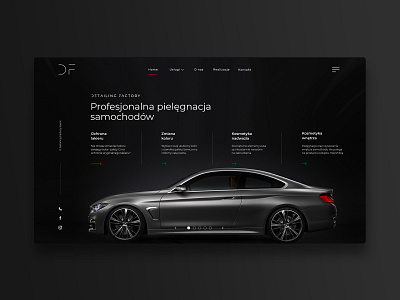 Detailing Factory black branding car dark dark ui design detailing logo ui ux web webdesign website