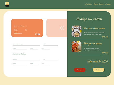 Tela de checkout - Lili Comida Saudável credit card checkout dailyui design interface ui webdesign website
