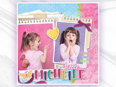 Kids Photo Design - Little Michelle Scrapbook Style scrapbook scrapbooking