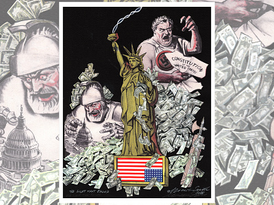 The Light That Failed collage political cartoon winston smith