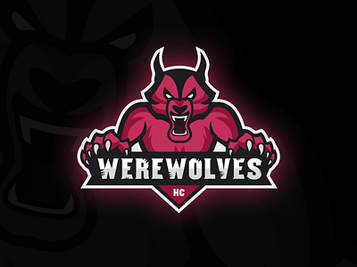 New Logo/Mascot for a virtual hockey team called Werewolves HC e sport logo mascot