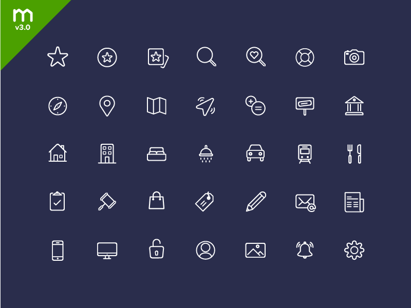 Domain - Icon set 2015 domain icons star search pin beds bath real estate alert email