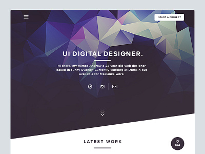 Upcoming - Personal Website clean dark freelance homepage interface landing page personal polygon ui web design website