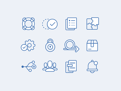 Project Icons - Atlassian agile documents icons lock outlined package puzzle settings success support users workflow