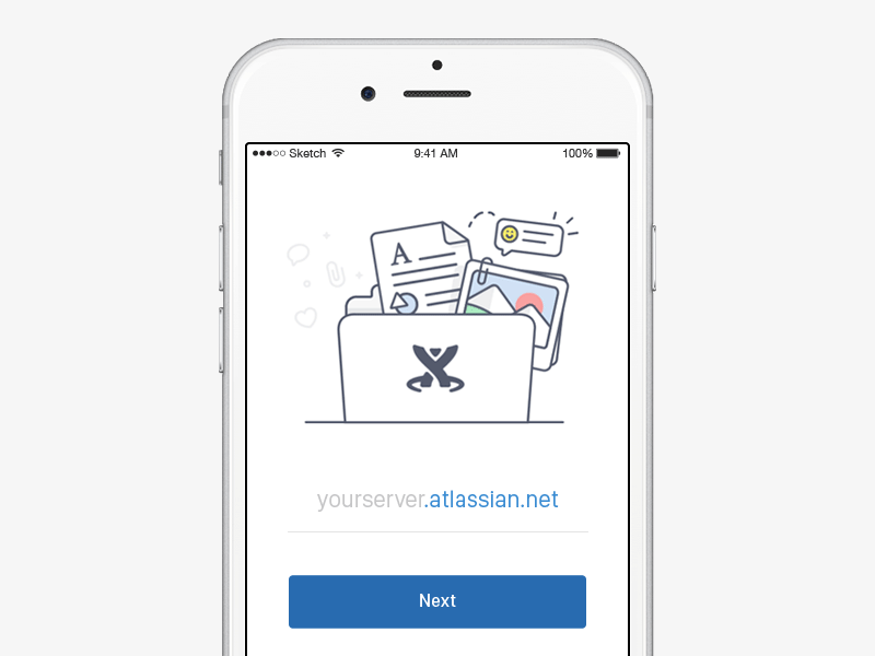 Log in - illustration (Confluence) confluence documents folder illustration ios iphone 6 log in sign in