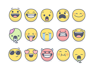 Emoji set (Light version) - Atlassian atlassian emoji emoji set emotions faces illustrations