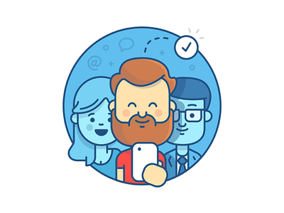 Login illustration for JIRA atlassian beard character hipster illustration ios iphone jira office team