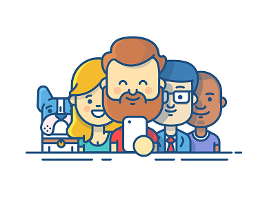 Collaboration - Illustration collaboration confluence family frenchy illustration ios jira team