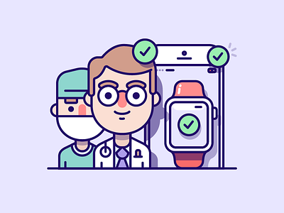 Medical Illustration character doctor illustration ios iphone iwatch medical surgeon