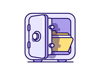 Safe Documents - illustration documents folder icon illustration lock locked medical purple safe