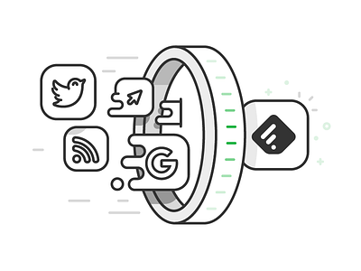 Feedly - Portal illustration app feed feedly icon illustration minimal movement outlined social stargate