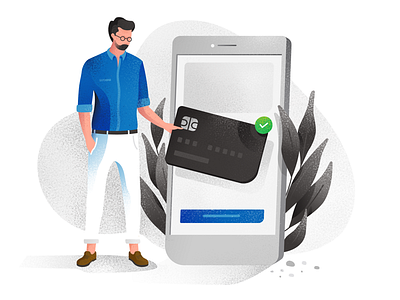 No Cards Available - Corporate illustration bank card character corporate credit hipster illustration iphone no cards phone plant