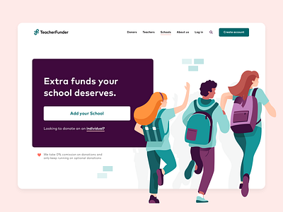 TeacherFunder - Schools landing page