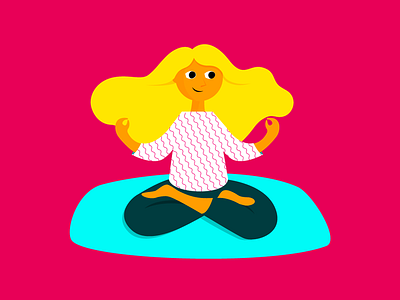 Girl character practicing  yoga