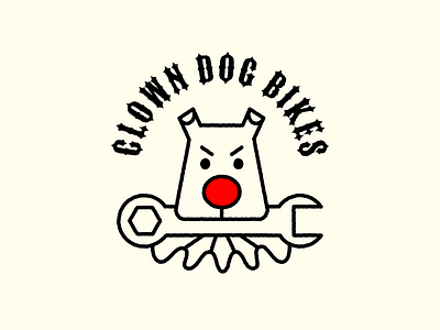 Clown Dog Bikes Logo design art direction badge design badge logo branding design icon illustration logo vector