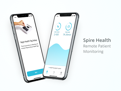 Spire Health — Remote Respiratory Patient Monitoring app dashboad health health app health care healthcare ios monitoring onboarding patient respiration respiratory ring setup visualization wave
