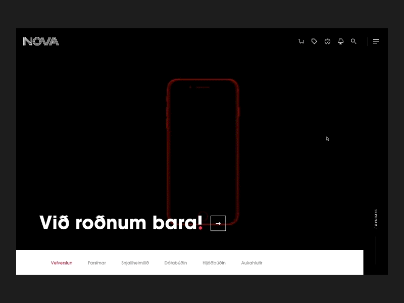 Dribbble nova menu