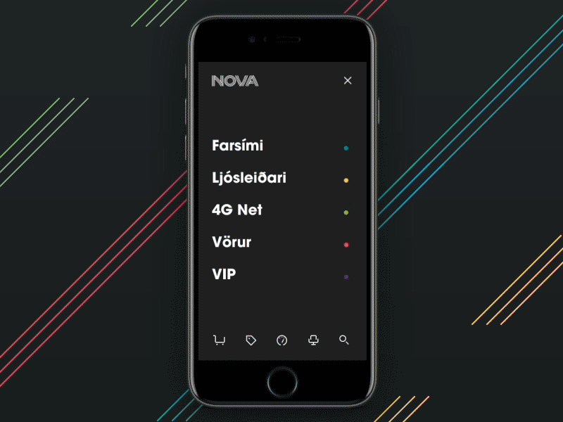 Nova.is – Mobile Navigation carrier interaction menu mobile navigation phone ueno