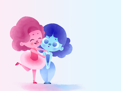 Pink/Blue blue character character design children colorful concept art cute drawing illustration photoshop pink queer